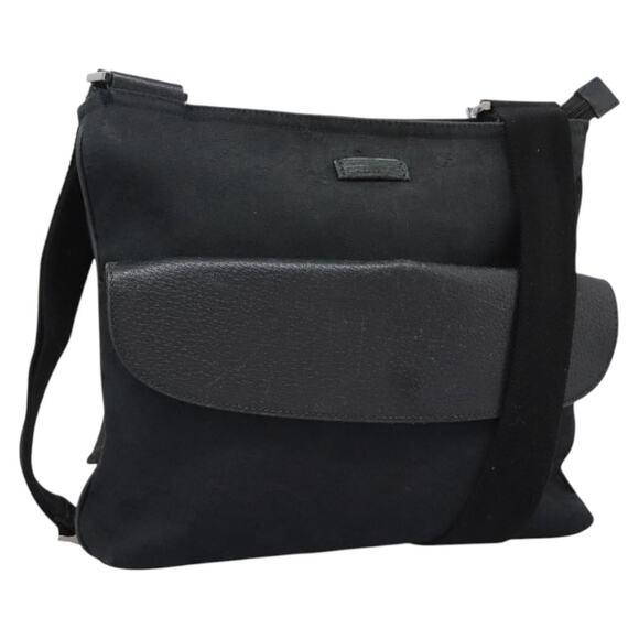 GUCCI GG Canvas Shoulder Bag Black Silver - Picture 1 of 16